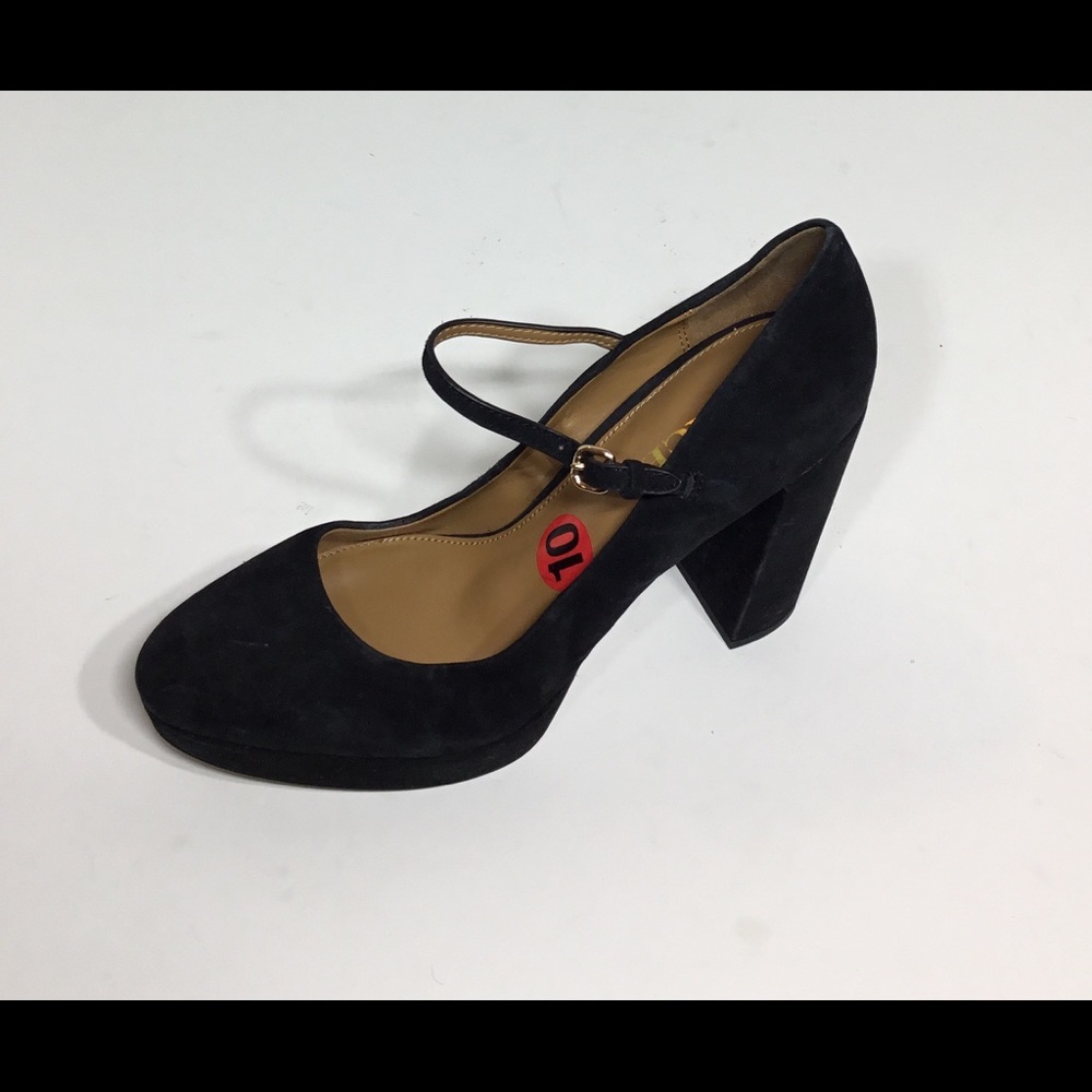 Coach Suede Black Goldie Mary Jane Platform Pumps. - Picture 4 of 7
